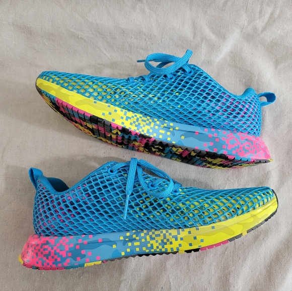 NoBull RARE neon blue glitch mesh runners men's 7/women's 9 Worn once! Like New! - Picture 1 of 9
